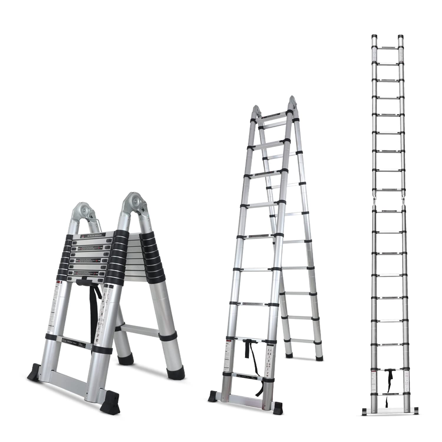 Corvids Portable and Compact 22 feet A Type Aluminium Telescopic Ladder with 16 Steps | 2-Year Warranty | for Household and Outdoor Use EN131 Certified (22 ft (6.6 m) - A Type) — Amazon image 10