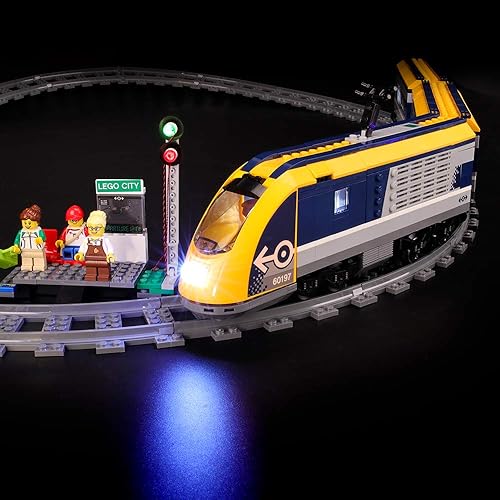 BRIKSMAX Kit de iluminación LED para tren de pasajeros de ciudad, compatible con el modelo de bloques de construcción Lego 60197, no incluye el