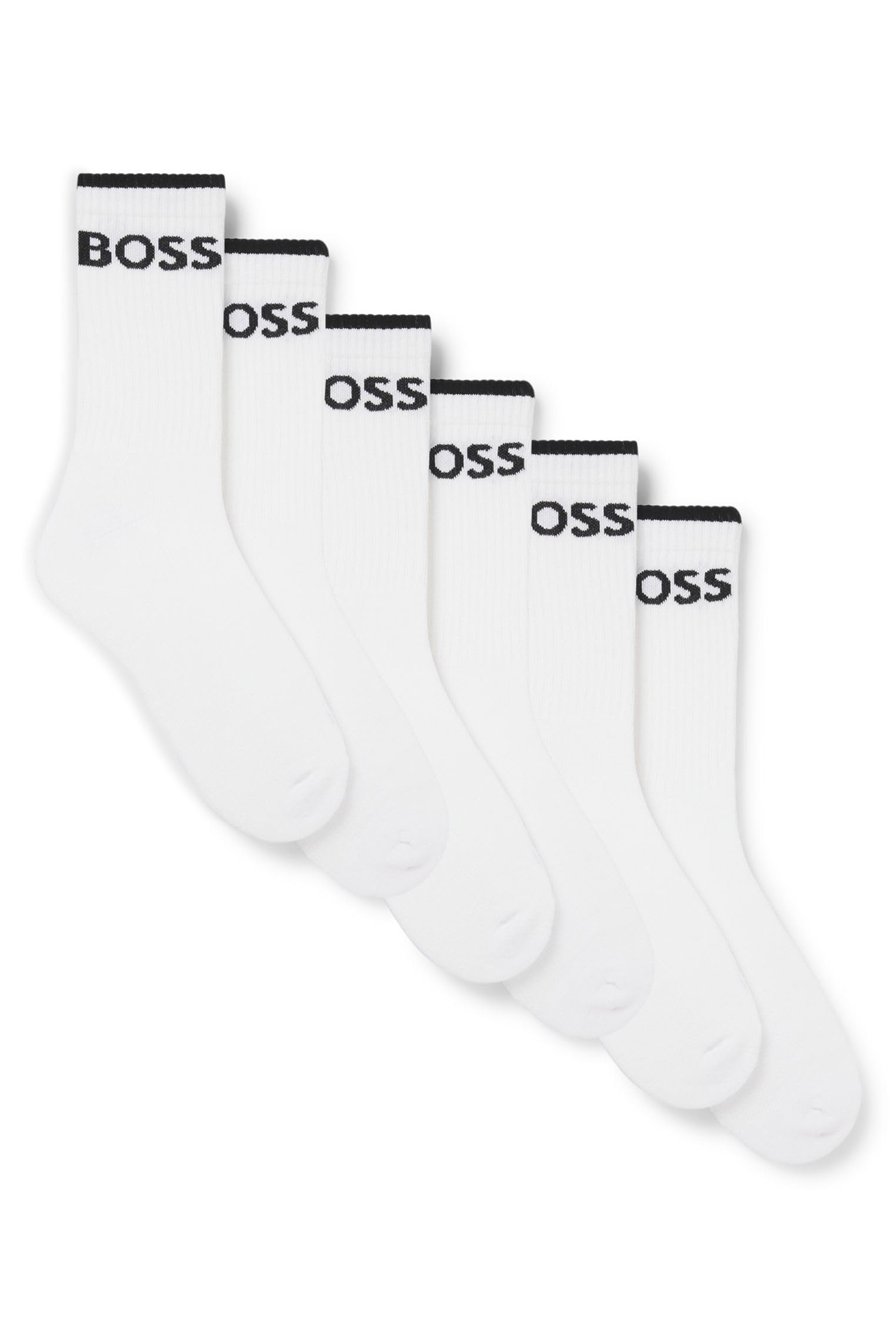 Boss Men's White Bodywear Stripe Crew Socks With Logo Detail in Size 6 - 12 Months, Sports Direct
