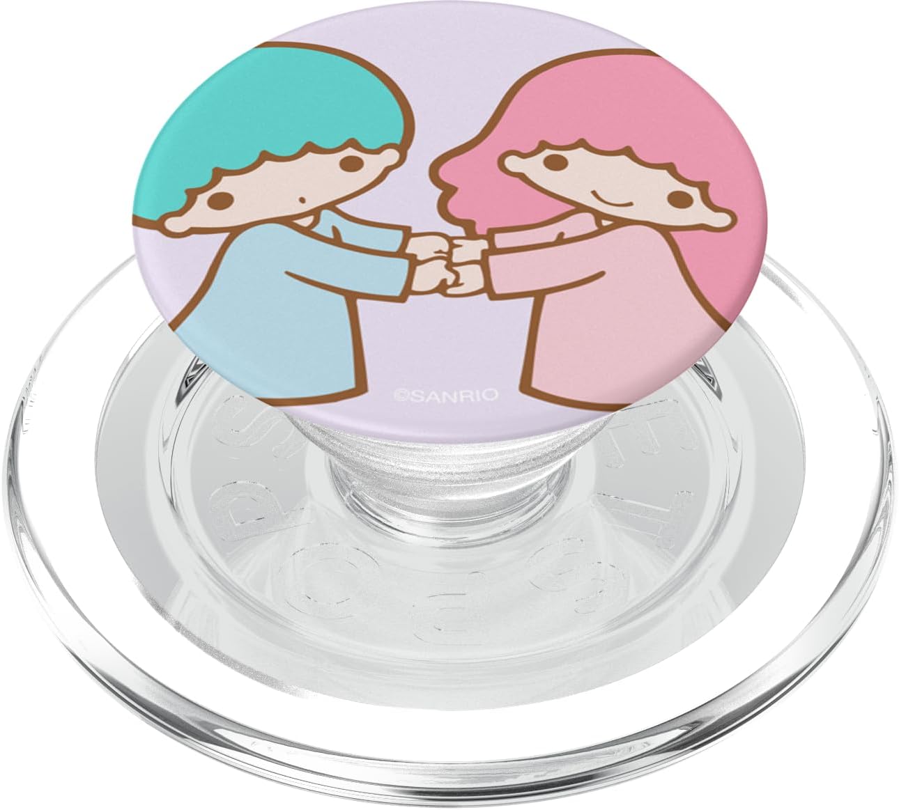 Little Twin Stars Kiki and Lala Holding Hands PopSockets Stand for Smartphones and Tablets PopSockets PopGrip for MagSafe