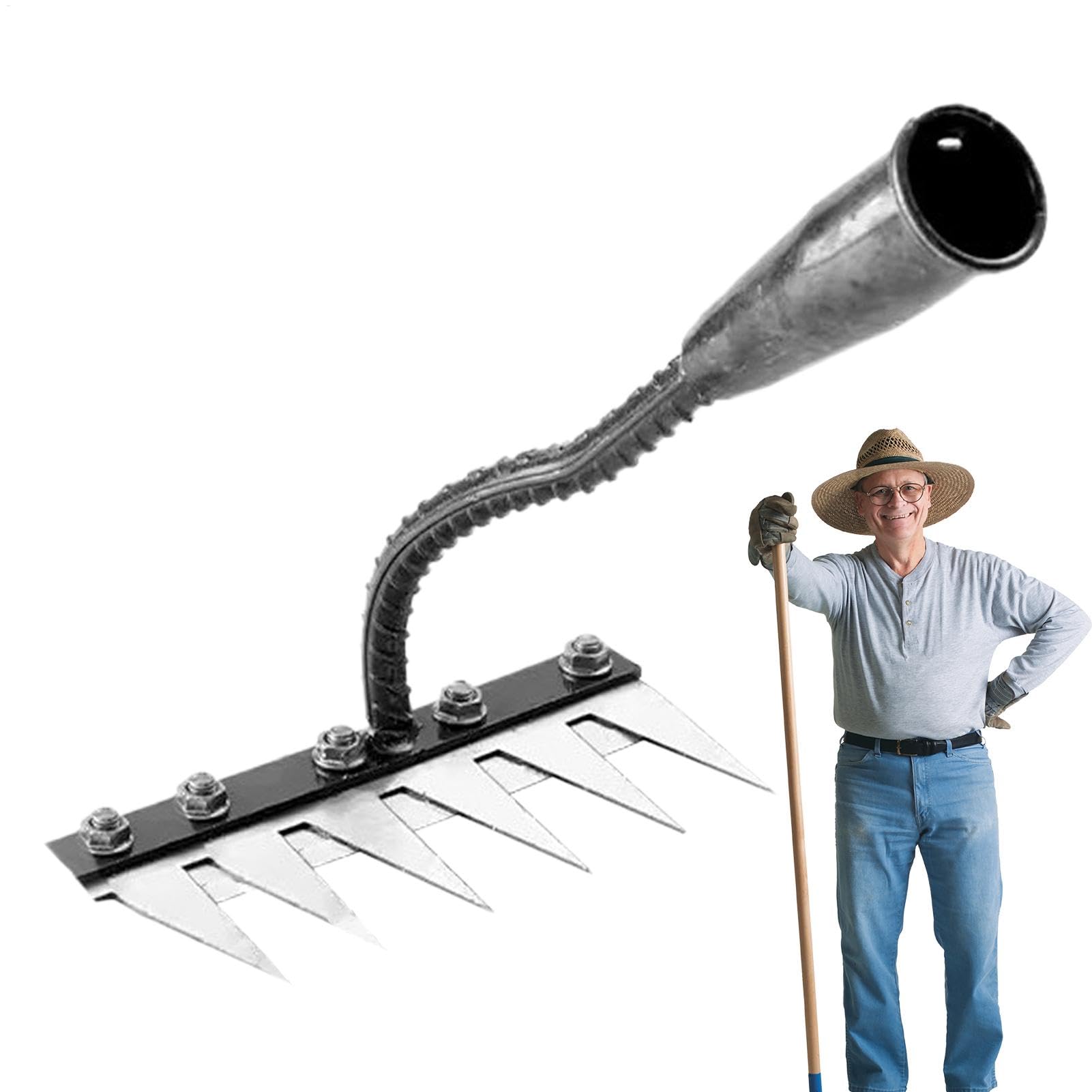 Unkrautrechen Aus Manganstahl - Abnehmbare Gartenhacke Mit 5/6/7/8 Zähnen