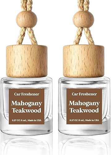 HoogaLife Car Air Freshener Diffuser 2 Pack Hanging Mahogany Teakwood