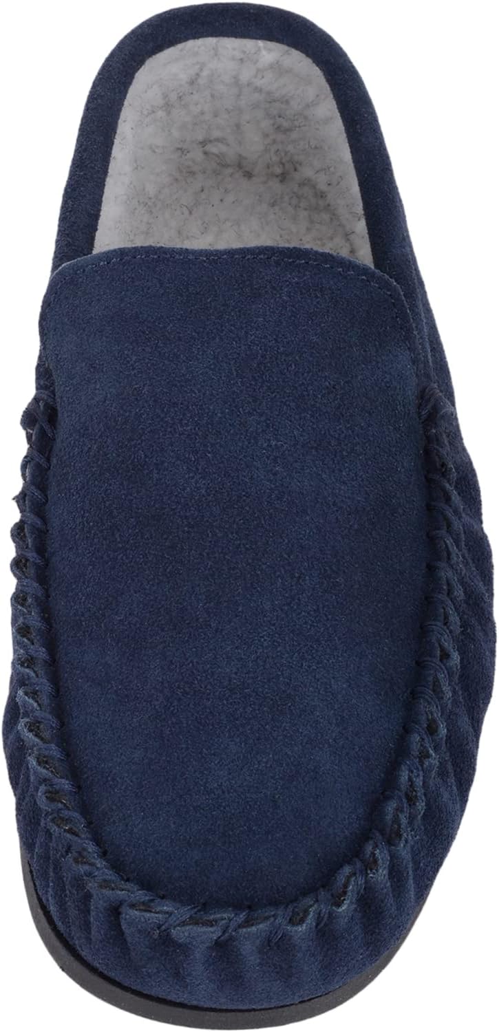 SNUGRUGS Mens Berber Fleece Lined Moccasin Slipper with Non-Slip Rubber Sole 3 61a1NLlI5pL. AC SL1500