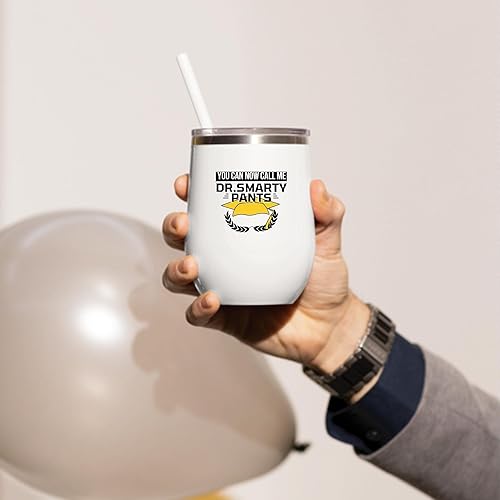 Miniatura 3 de Funny Graduation Gift for PhD Doctoral Medical Student Friends Dr Smarty Pants 12oz Wine Tumbler Cup