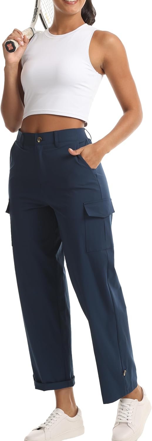 Women's Lightweight Hiking Joggers with Pockets - Breathable Athletic Cargo Pants for Work Golf Lounging Travel - Image 7