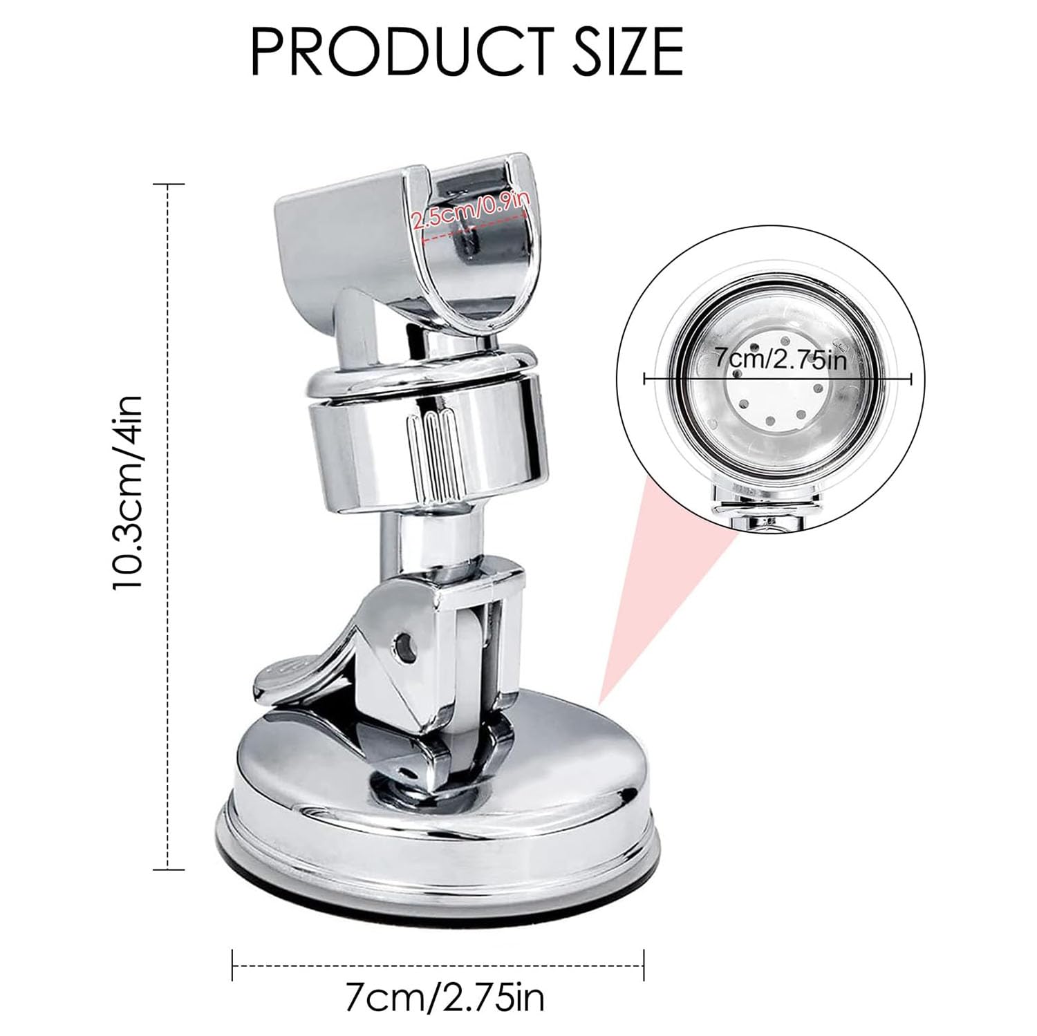 Adjustable Shower Head Holders, Universal 360° Rotation Shower Head Bracket with Suction Cup, for Bathroom Accessories - Image 3