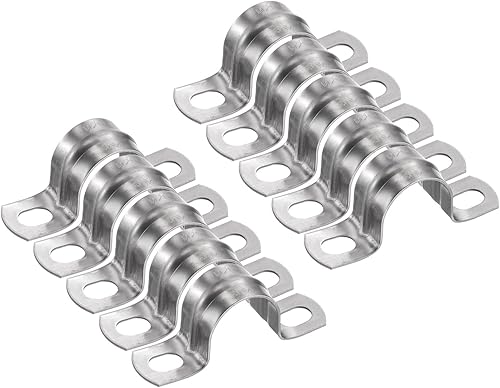 Miniatura 28 de HARFINGTON 5 abrazaderas de conducto de 4 1/4 pulgadas y 4.252 in, abrazadera de tubo M108 U, correa de tubo rígida de acero inoxidable, soporte