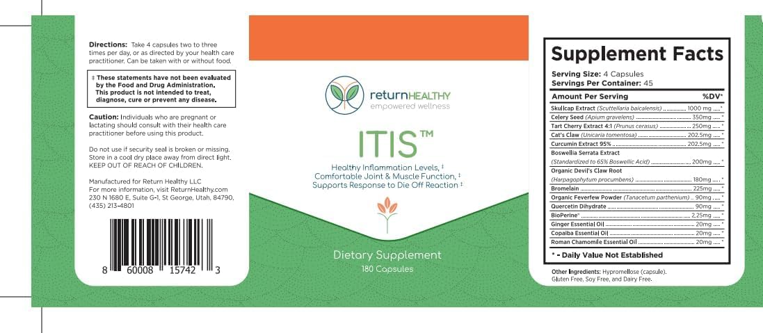 ITIS | Joint Discomfort Support | Nerve Support Supplement | Joint and Muscle Supplements | Celery Seed, Curcumin, Bromelain & More | Pure, Nature-Derived, Plant-Based, 180 caps