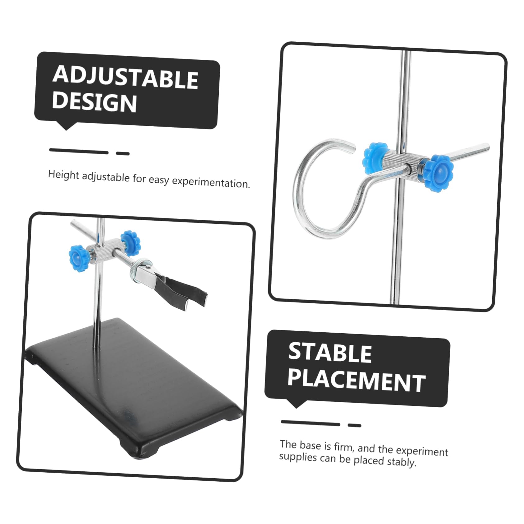 Support de Laboratoire Portable en Fer Plusieurs styles Facile à Monter et Démonter 30cm, Plateforme de Support Plusieurs styles pour Matériel Chimie Laboratoire