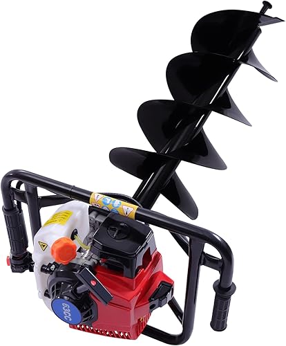 Miniatura 7 de Máquina de excavación de agujeros, 3 HP 7500r 63CC excavadora de agujeros de poste alimentados por gas de 2 tiempos con motor de excavación de