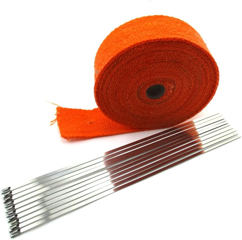 2" x 50 Orange Exhaust Pipe Heat Header Wrap Insulation Thermal Tape Roll