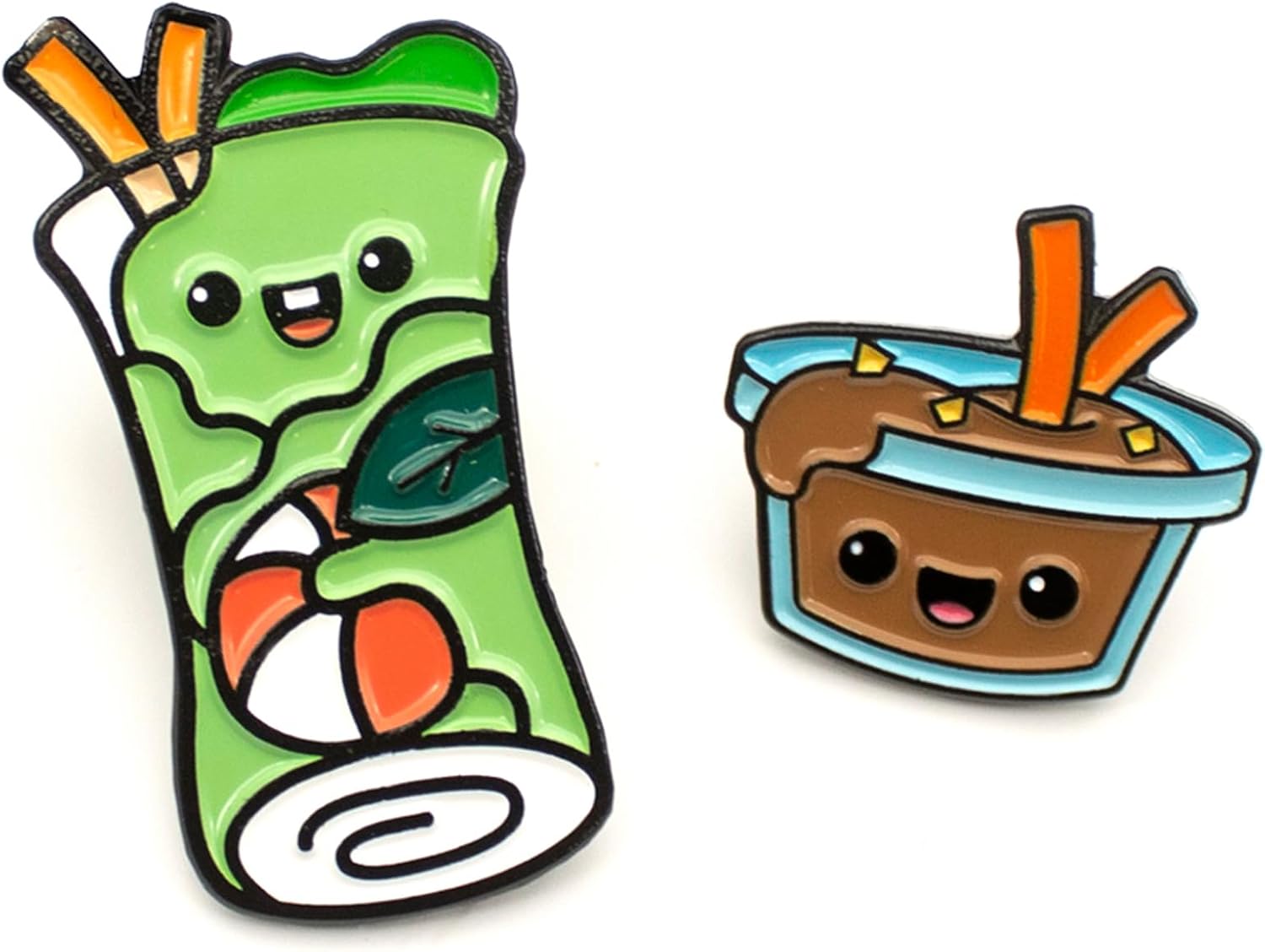 Enamel Pin Set (2 Pins Per Set) for Backpack, Bag, Lapel, Noodles, Food, Kawaii Button Collector