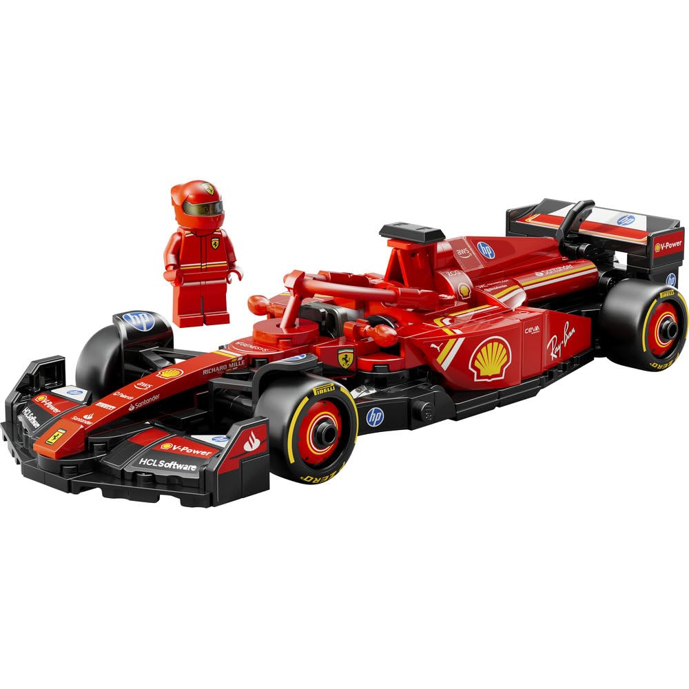 LEGO Speed Champions Bolid F1 Ferrari SF-24, Model Pojazdu, Zabawka dla Dziecka do Zbudowania, Zestaw Konstrukcyjny z Minifigurką Kierowcy, Pomysł na Prezent dla 10-latka, Chłopca i Dziewczynki 77242