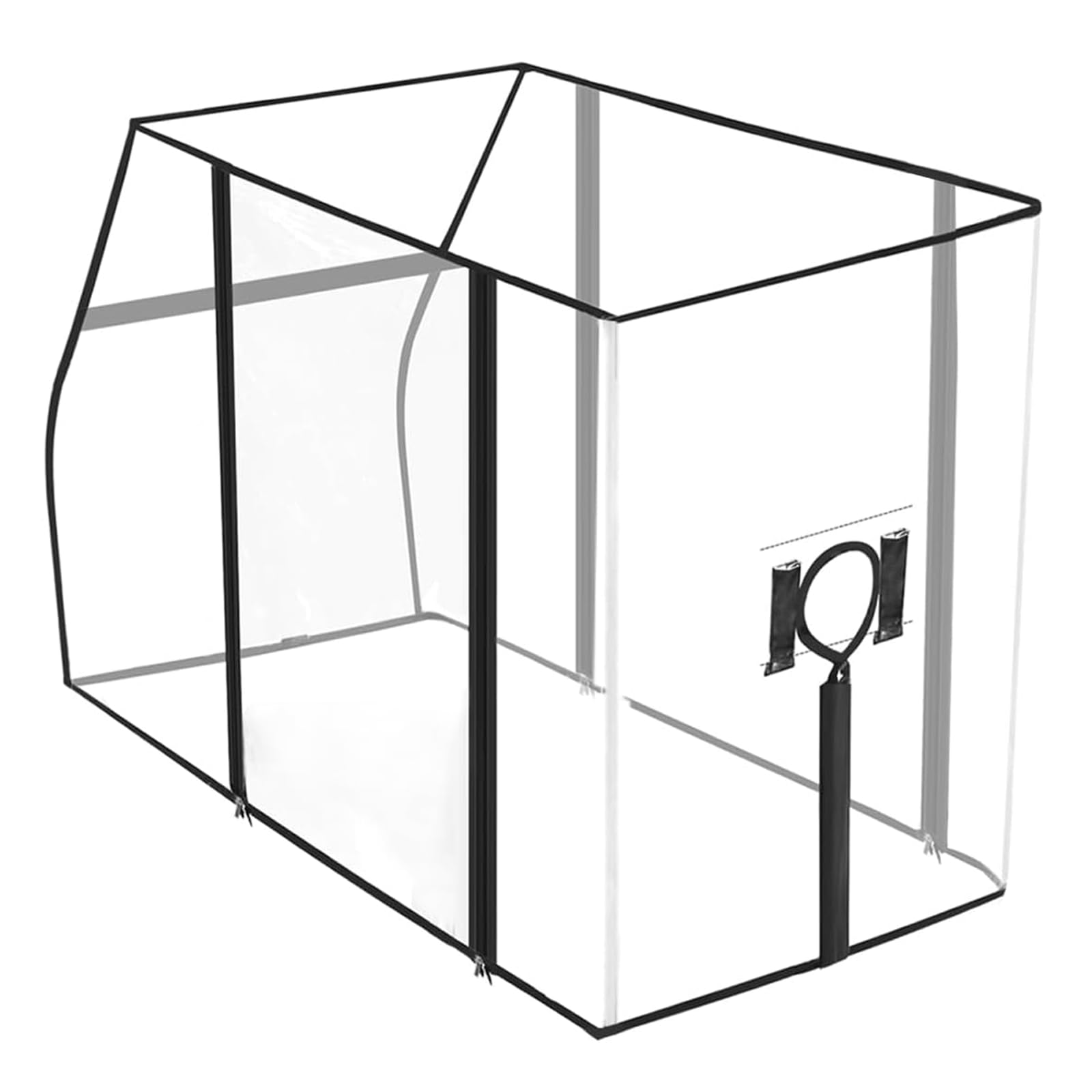 Sesaver Universal Wagon Rain Cover with Zip, Waterproof Clear Plastic Trolley Cover for Folding Camping Cart, Garden Handcart Protective Cover for Outdoor Camping, Picnic, Shopping (115x52x78cm)
