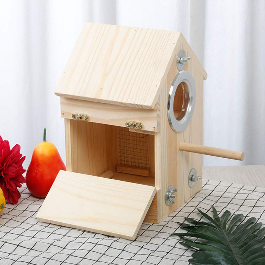 Caja Nido de pájaros de Madera, casa for pájaros, Caja de cría de Loros, Jaula, Nido de pájaros de Madera for Periquito, Periquito, cacatúa, Conure, pinzón Canario, Agapornis/1128