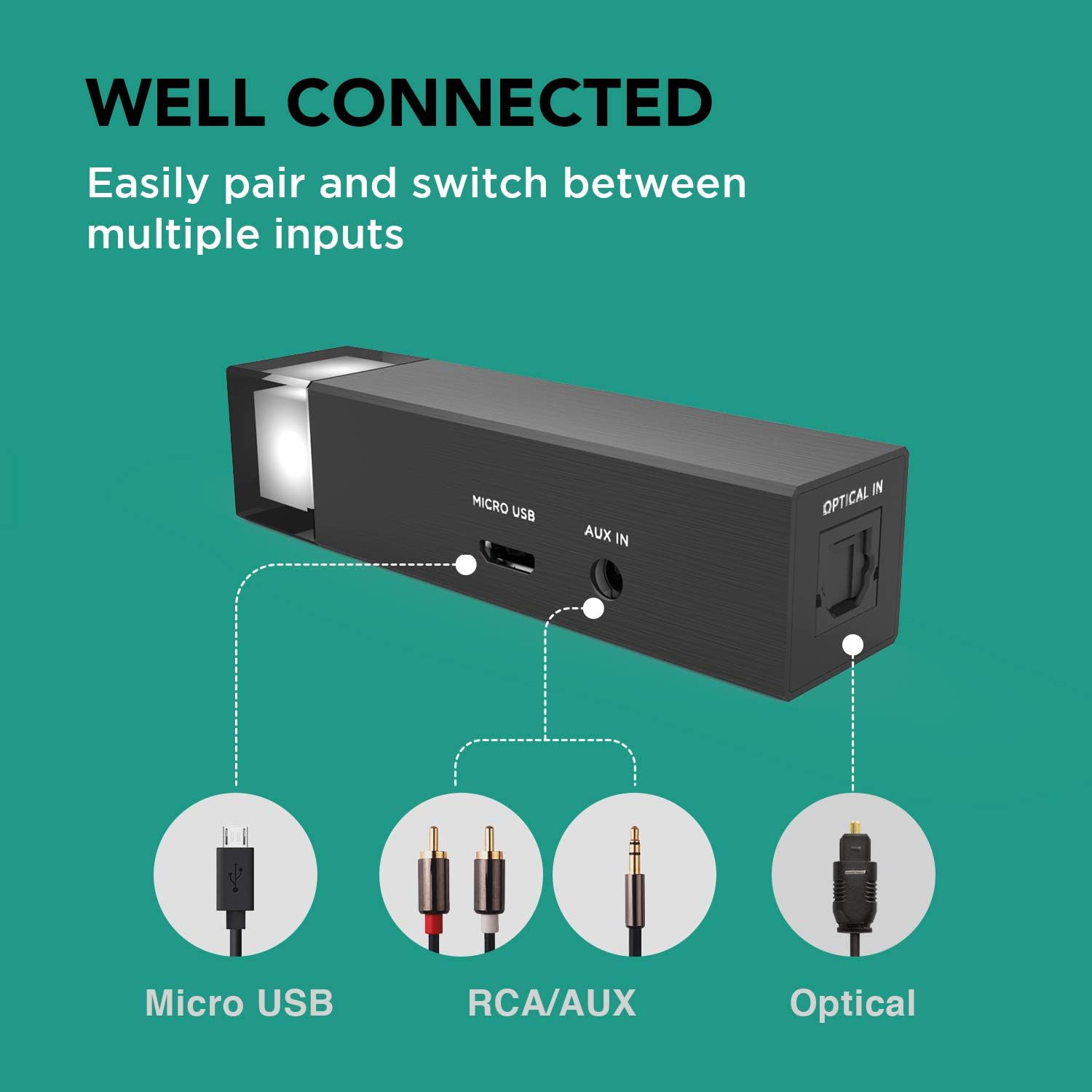 60% Off Discount TUNAI Wand aptX Low Latency Long Range Bluetooth Transmitter - Wireless Audio Adapter for Your TV, Home Stereo, PC, Game Consoles - Connect 2 Headphones - No delay - Bluetooth 5.0 - Micro USB/AUX