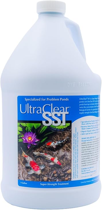 Super Strength Treatment SST 1 Gal Maximum Strength Natural Pond Clarifier Concentrated Beneficial Bacteria Formula Supports Clear Water & Balance Safe for Fish & Wildlife