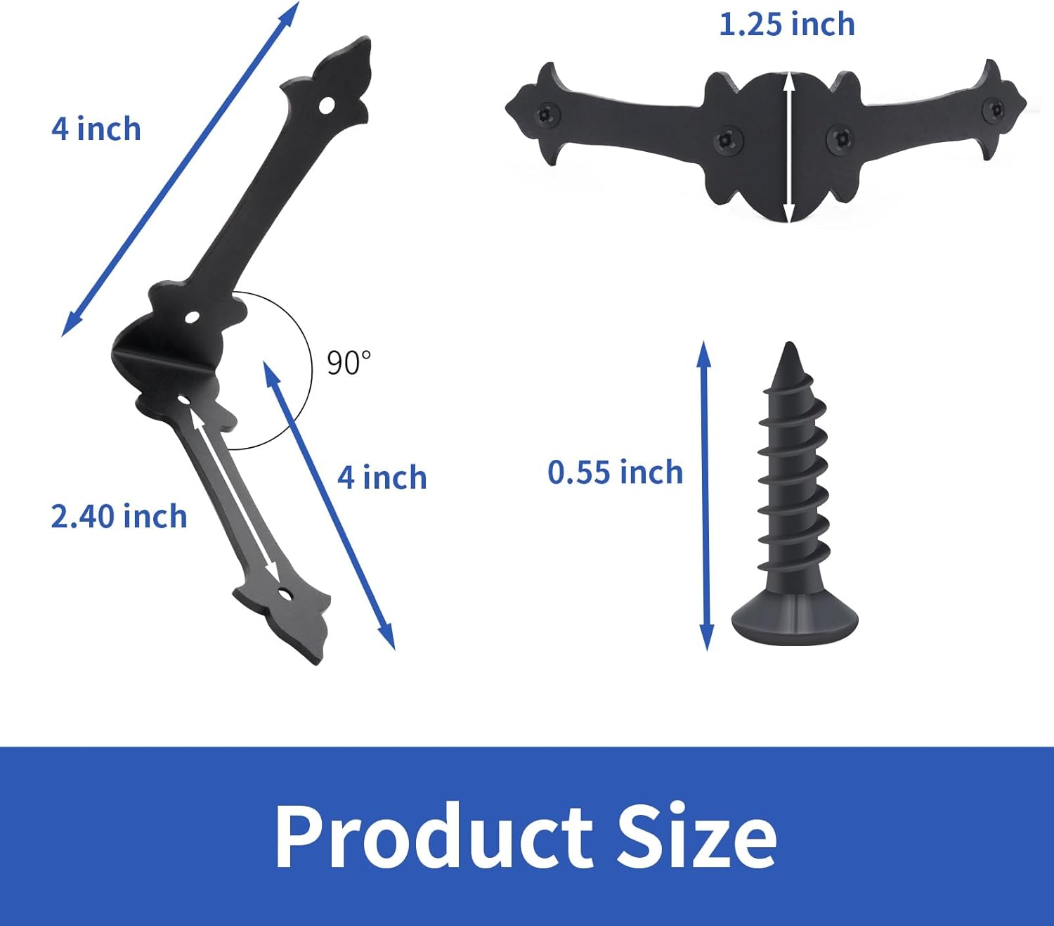 Corner Protector, 4 Inches Furniture Corner Guards Corner Bracket Metal Embellishments with Wood Funiture Decorative Metal Rustic Hardware for Home Edge Corner Hardware Accessories (8)