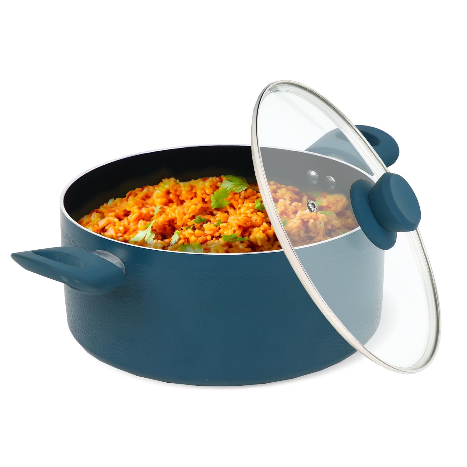 Prime Cuisine 5 QT Dutch Oven with Lid, Nonstick Cookware, Soft Touch Handles, Induction Base, Ideal for Stews, Soups, and Roasts