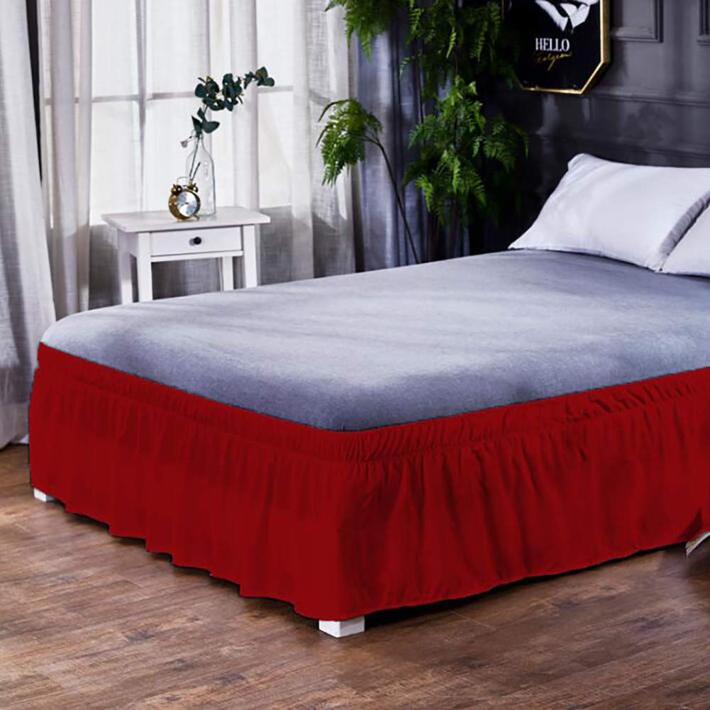 Cache-sommier bordeaux de luxe au fini satiné infroissable, retombée de 40 cm