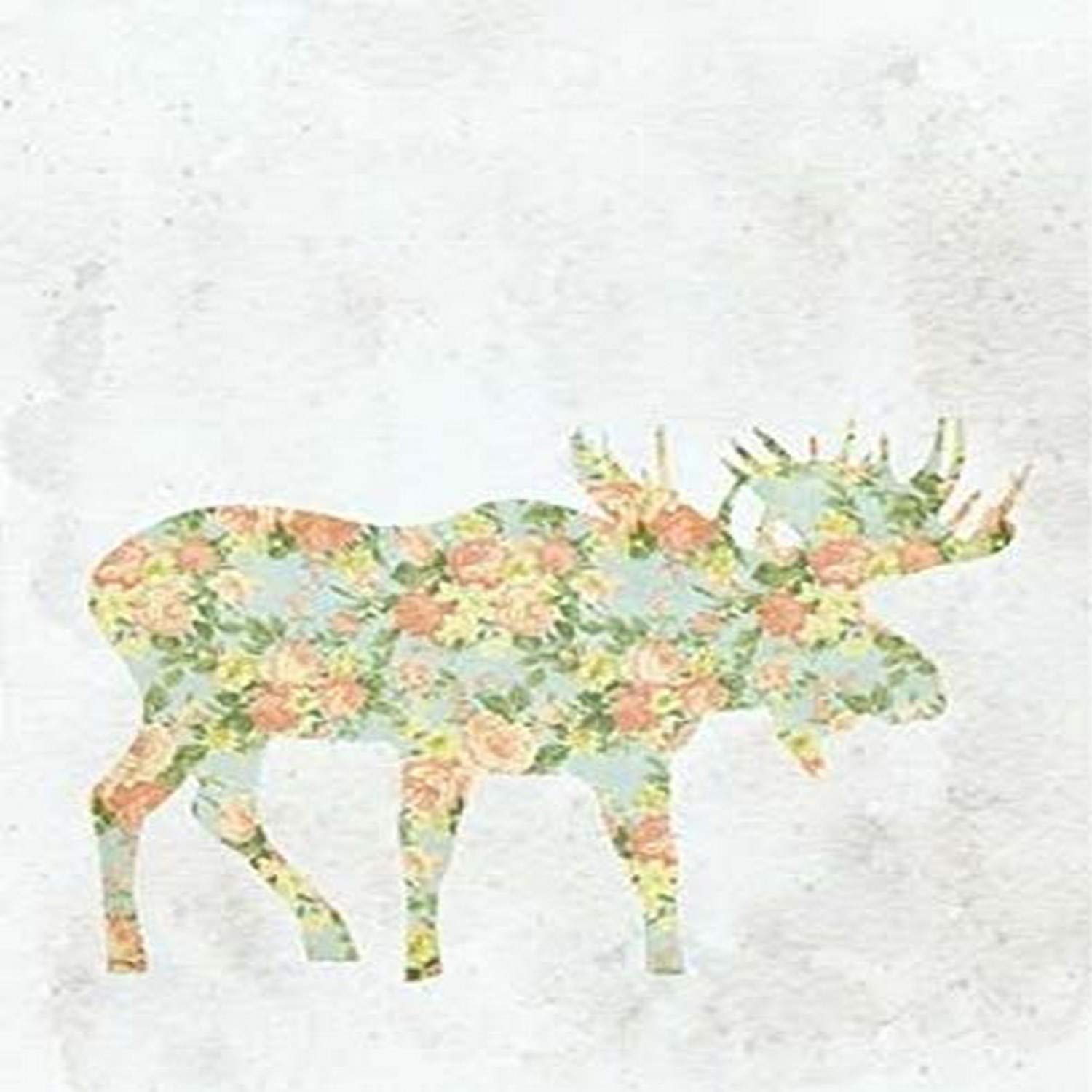 The Poster Corp Tara Moss – Shabby Chic Moose Fine Art Print (27.94 x 35.56 cm)