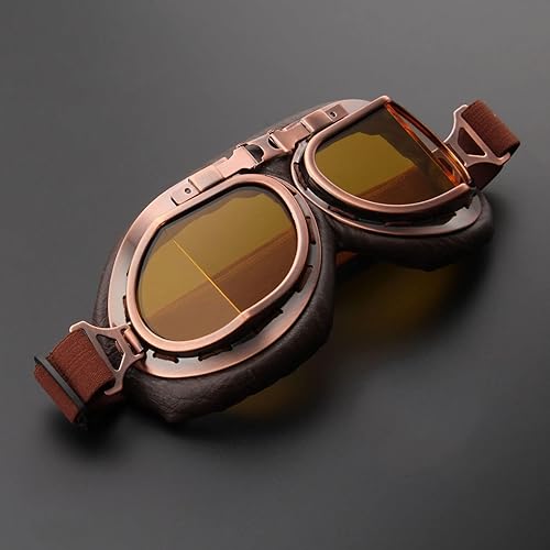 Miniatura 8 de MUXSAM Gafas vintage para motocicleta, ATV, motocross, motocross, carreras, equitación, todoterreno, gafas para adultos, hombres y mujeres (amarillo)