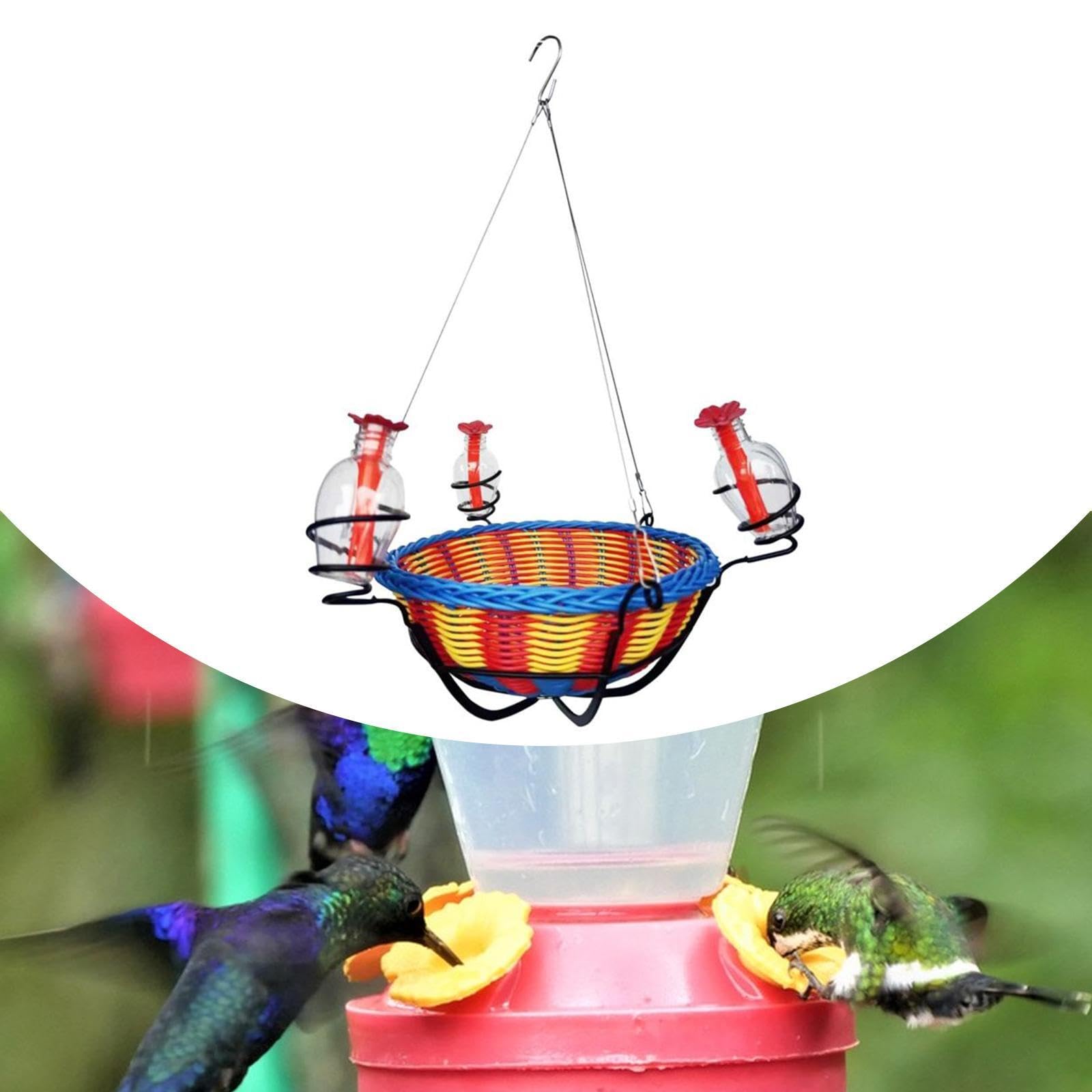 Qianly Garten Futterspender Zum Aufhängen Im Blumenkorb für Garten, Balkon Oder Terrasse mit Haken, Leicht zu Reinigen Und Nachzufüllen, Vogeltränke