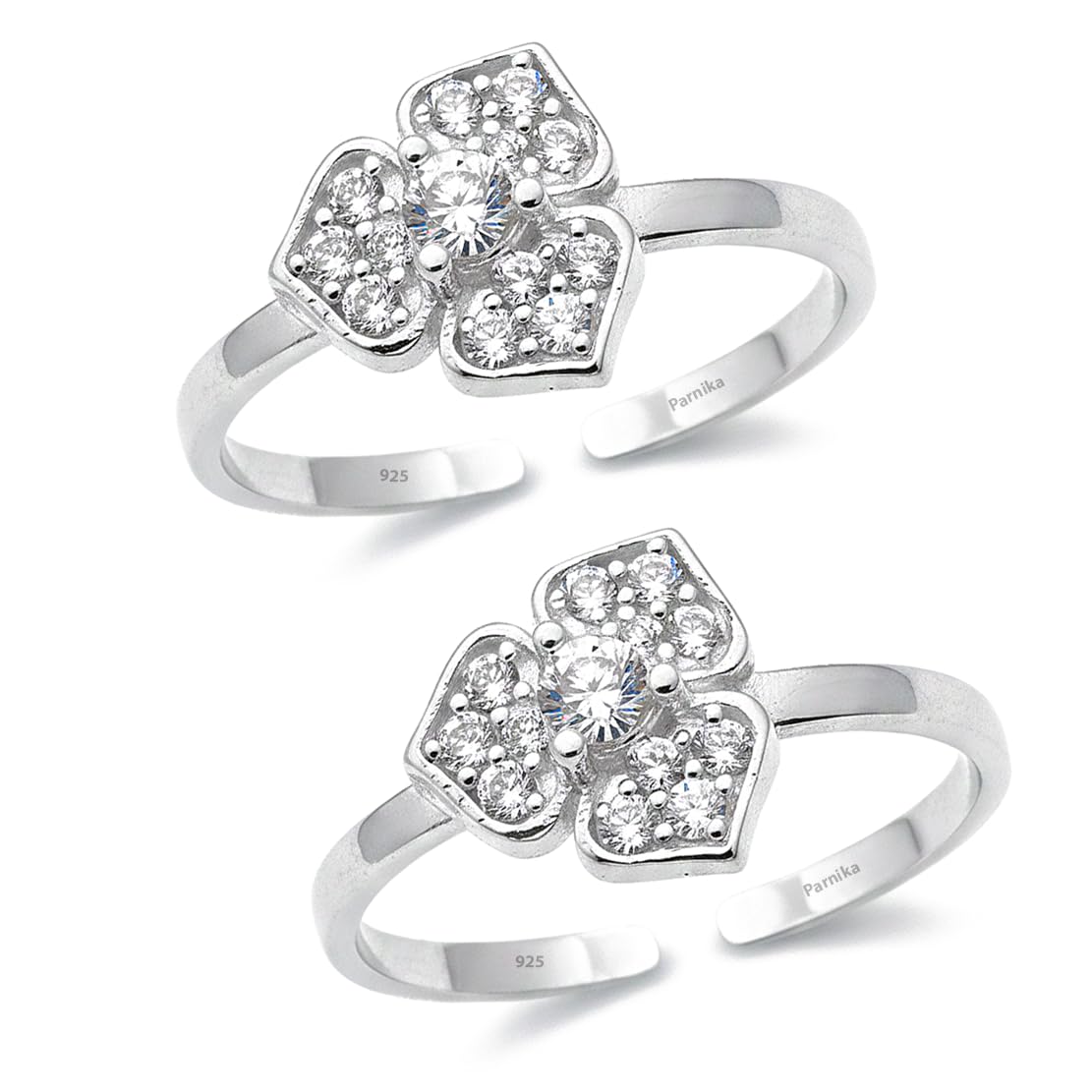 parnika (Formerly MJ 925 Exotic CZ Silver Toe Rings (Leg Finger Rings) in Pure 92.5 Sterling Silver for Women | Chandi Bichiya | With Certificate of Authenticity 379-picture-49