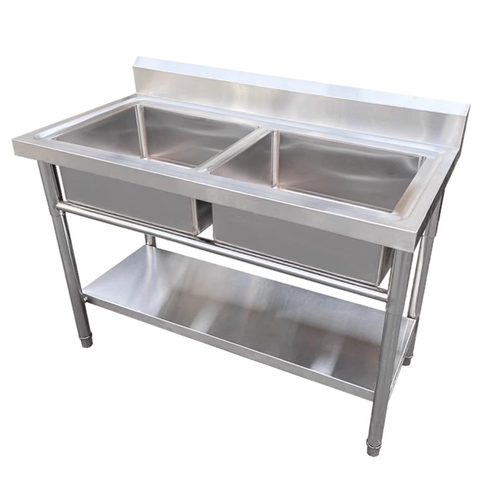SDdPulse Commercial Stainless Steel Freestanding Utility Sink with Tap and Drainer - Perfect for Restaurants, Bars and Kitchens, B-L 100 x W 60 x H 80 cm