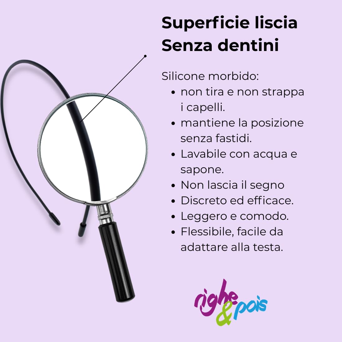 Cerchietto Capelli Nero Donna e Uomo Antiscivolo Sottile In Silicone Confezione da 1 Hairband Leggero Comodo Flessibile