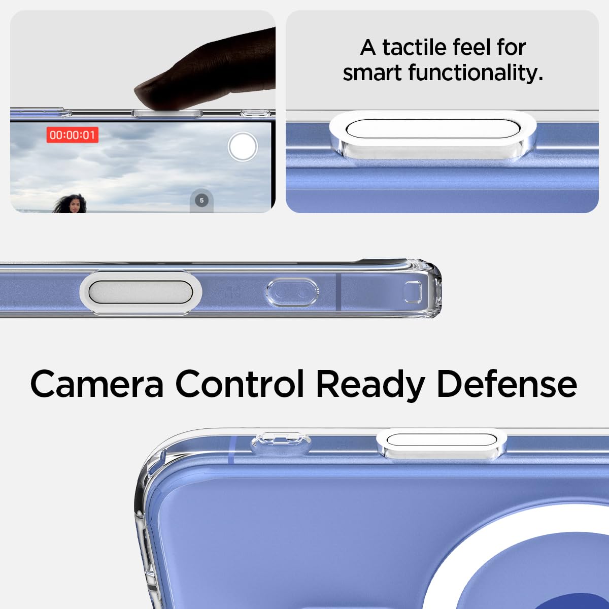 Spigen Cover per iPhone 16, Ultra Hybrid T MagFit [Copertura abilitata per il Controllo fotocamera], Compatibile con MagSafe - Clear White