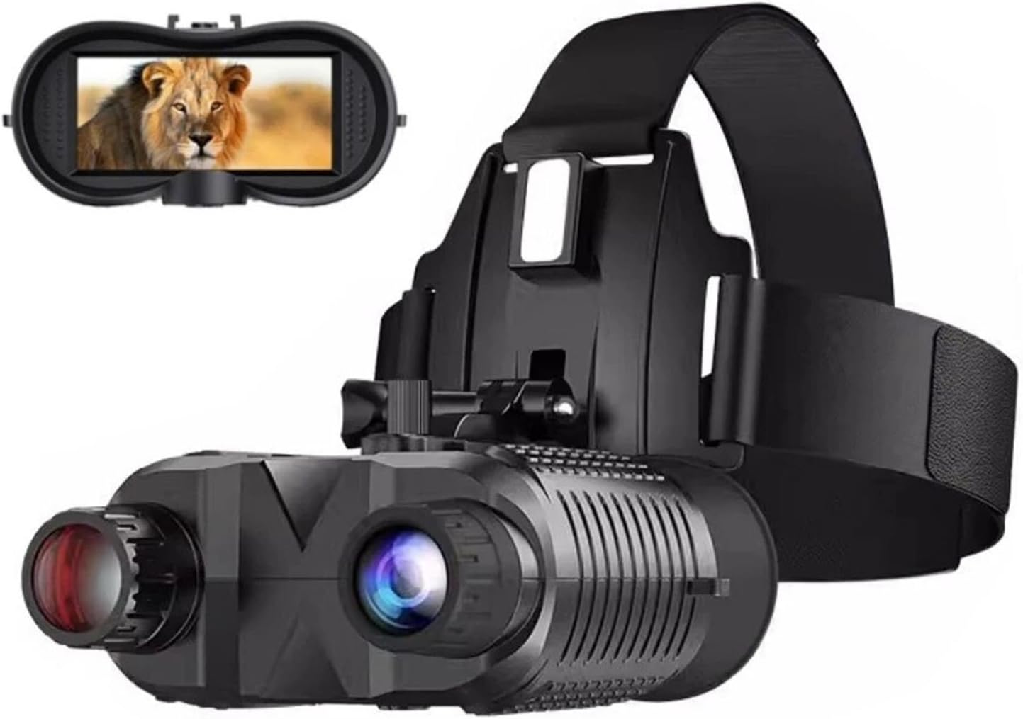 Night Vision Binoculars, 1080P HD Head Mounted Night Vision Goggles with 8X Digital Zoom, 850nm Infrared LED Can See 1312ft/400m in 100% Dark with USB Rechargeable, for Day and Night Hunting