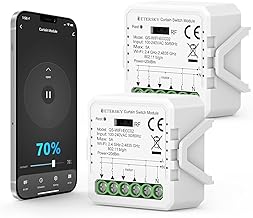 【Percentage function】Connected roller shutter switch, WiFi rolling shutter module, smart blind switch, compatible with Alexa Google Home, APP control, timer, mini 2P wall motor