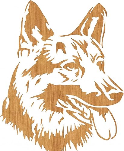 Rubstamper Plantilla de cabeza de perro de pastor alemán de 8.5 x 11 pulgadas, reutilizable, resistente, flexible, plantillas de plástico