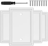 Vista 9 de Cubiertas Decorativas Blancas para Interruptores de Luz Combinados, Placa de Pared, Material Natural, Cubiertas de Salida de Placa de Interruptor