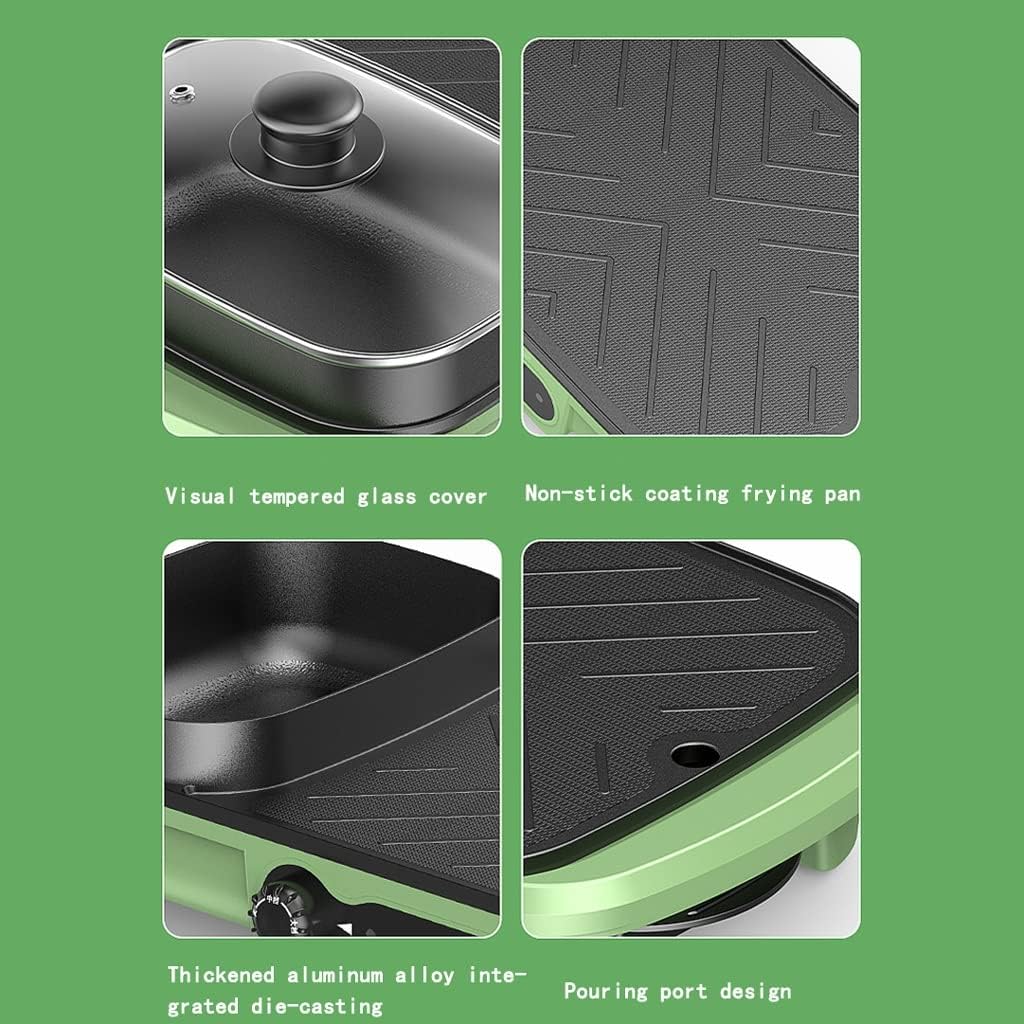 YYDS Hot Pot 3L Shabu Shabu Multi-Function Electric Bakeware Multi-Stage Temperature Adjustment Electric Barbecue Hot Pot One-Piece Pot Electric Grill (Color : Black)