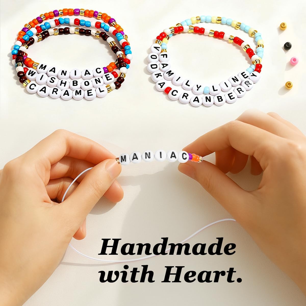 AICase Merch Friendship Bracelets Set of 5, Beaded Wishbone Bracelet Stuff Outfits for Concert Shirt Accessories Jewelry Merchandise Gifts for Fans Birthday Valentines Day Christmas - Image 5