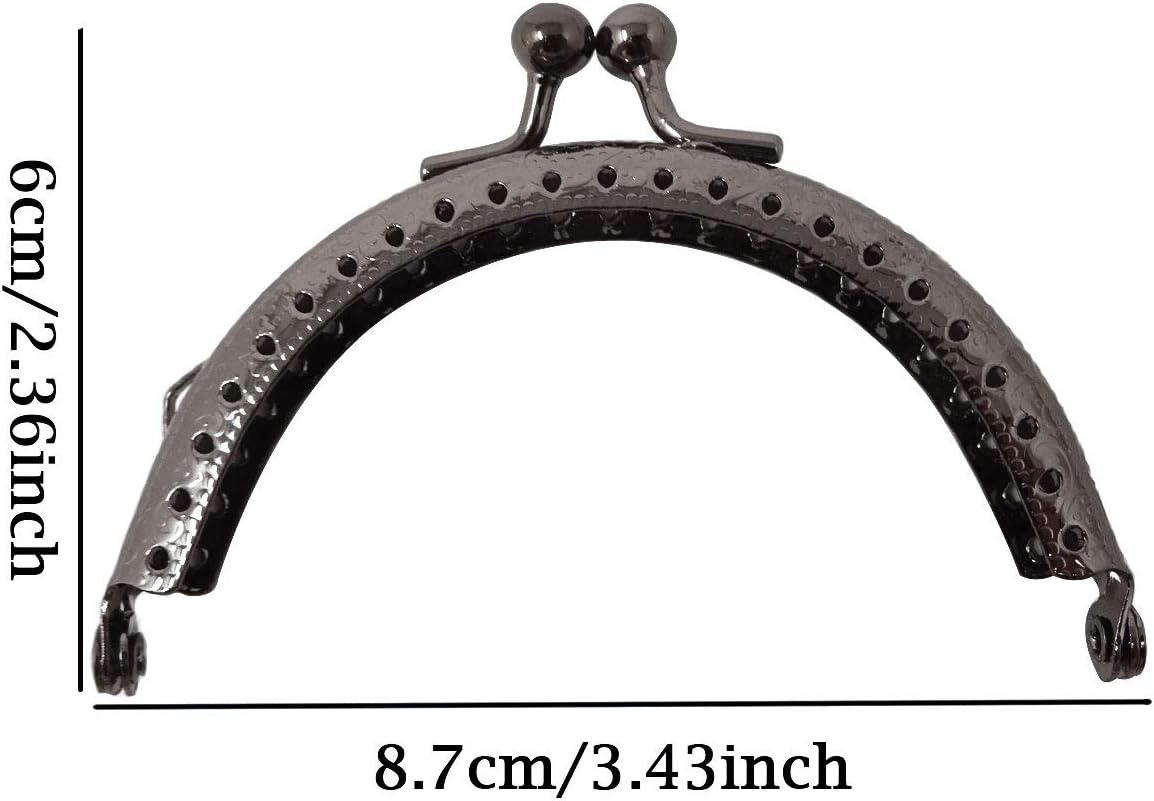 Honbay 6PCS Metal Half Round Purse Frame Coin Bag Kiss Clasp Lock for Purse Making
