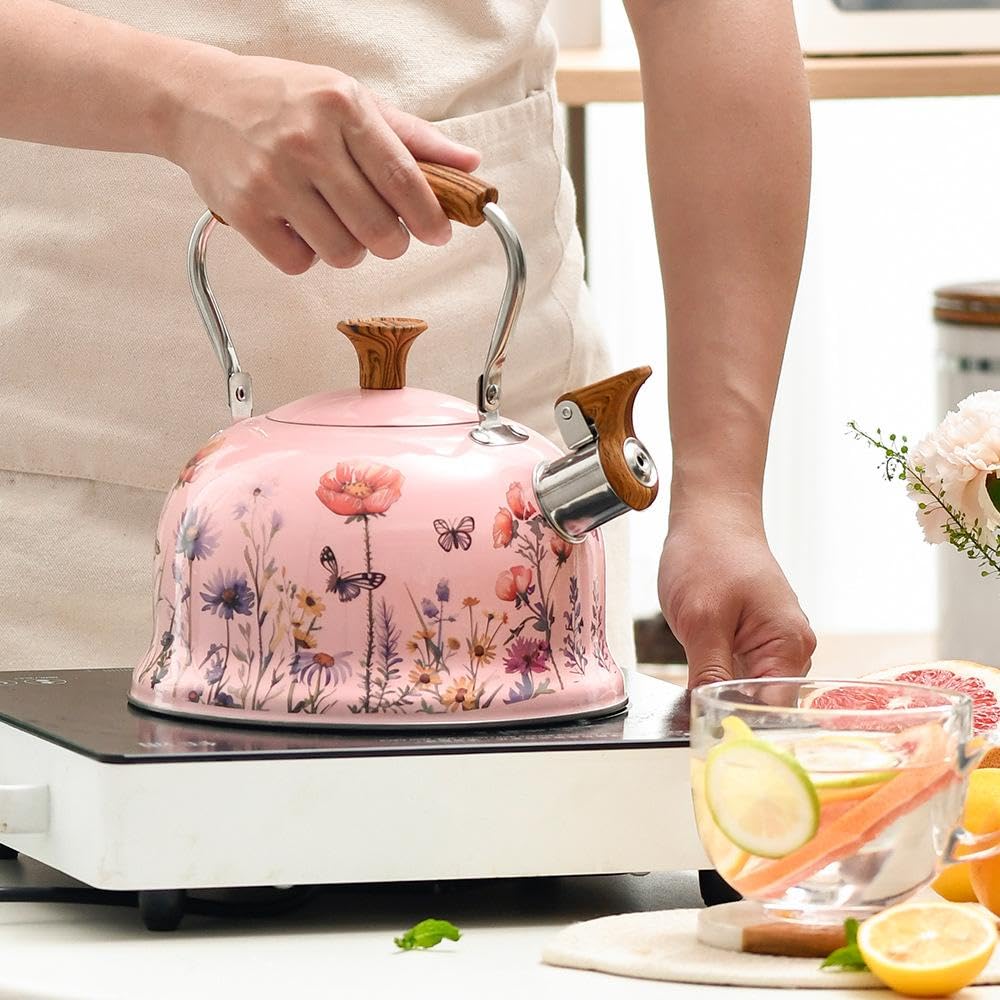Hervidor con Silbato Potente para Picnics, Placa de Cocina, Estufa Eléctrica