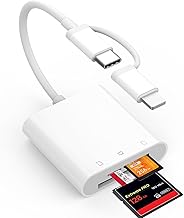 Loydia USB C SD Card Reader, [Apple MFI Certified] Lightning SD Card Adapter, 3 in 1 SD Adapter USB C, SD/TF/CF Card Reader SD Card Reader Lightning for iPhone 15/14/13, Plug & Play