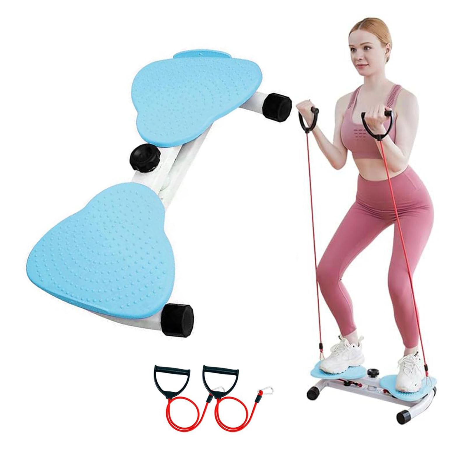 Fitness Disco Rotante con Fasce di Resistenza e Massaggio Ai Piedi Twist Board Attrezzatura Palestra Casa Silenzioso per Esercizi Aerobici(Color:Blu)