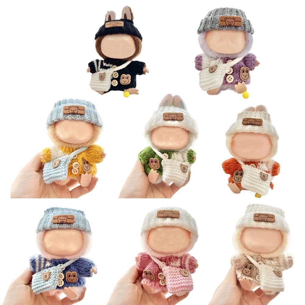 Set De Vêtements Pour Poupée Labubu 17 Cm – Pull, Chapeau, Bouteille – Accessoires Cadeau DIY