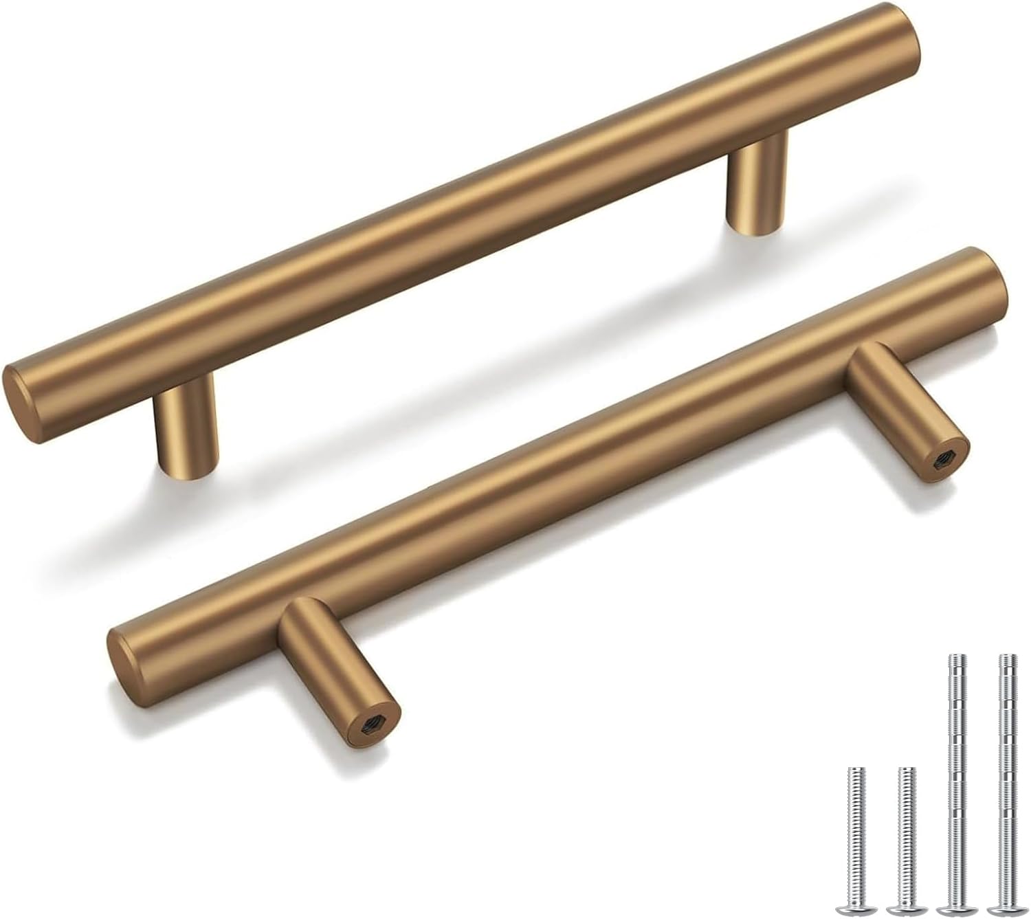goldenwarm 10 Pack Champagne Bronze Cabinet Pulls Gold Cabinet Handles 3-3/4 inch(96mm) Champagne Drawer Handles Brushed Bronze Drawer Pulls Kitchen Bathroom Bedroom Dresser Furniture Hardware 3-3/4in Hole Centers Champagne Bronze 10