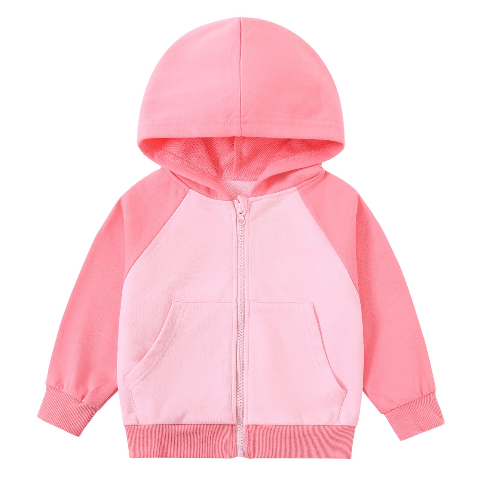 Unisex Kids French Terry Full-zip Hoodie Sweatshirt Boys Girls Casual Outfit Jacket (18M-8Y)