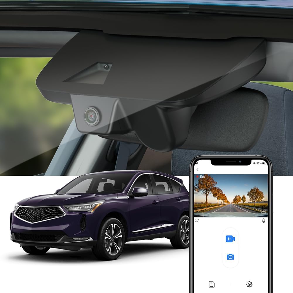 Fitcamx 4K Dash Cam Suitable for Acura RDX 2019-2025 (HD2-D4151), Integrated OEM Look, 2160P UHD Video Quality, Built-in WiFi & APP, Loop Recording, G-Sensor, Easy to Install, 64GB Card