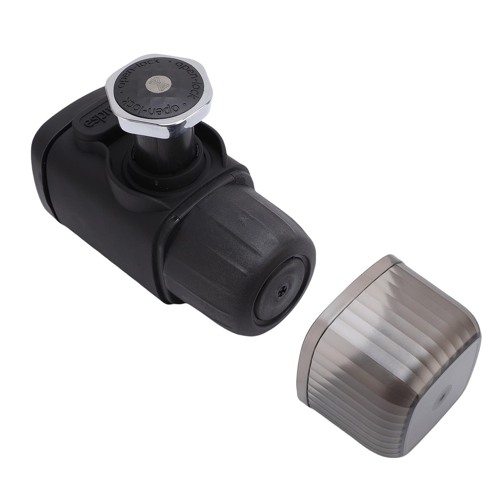 Drfeify Máquina de café Espresso Eléctrico Portátil, Cafetera de Viaje Portátil Operada Manualmente con Cápsula de café Molido para Acampar de Viajes, Senderismo, Oficina (BLACK)