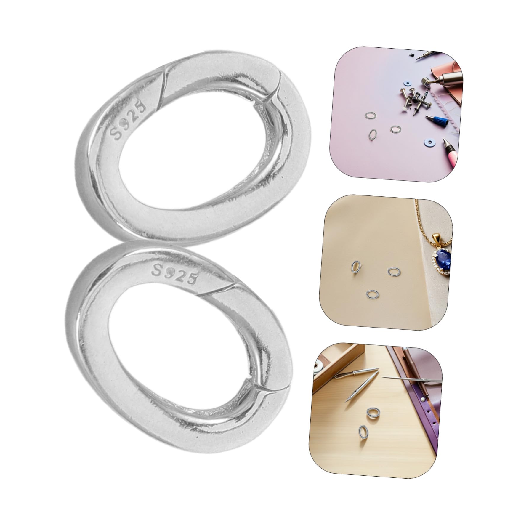 Cierres de Resorte para Joyería 10Mm X 13Mm 2 Unidades Conectores Metálicos Ovalados para Pulseras y Collares Cierre Multihilo Seguro para Fabricación de Bisutería Artesanal