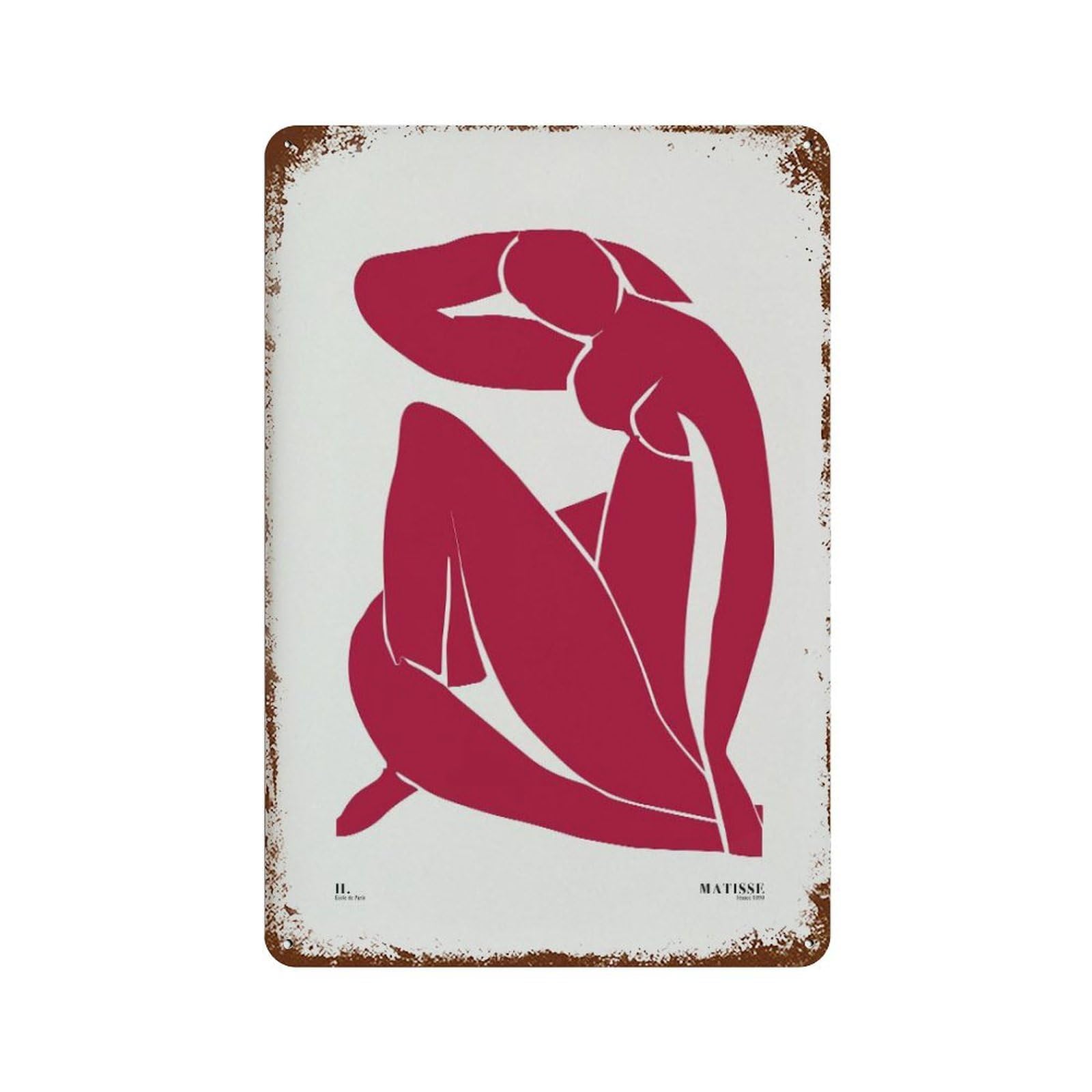 xiaoxiaoshen Matisse Pink Nude Henri Exhibition Wall Decor Art Metal Tin Poster Modern Home Decor Art Home Bar Shop Decorations Vintage Sign 30x20cm
