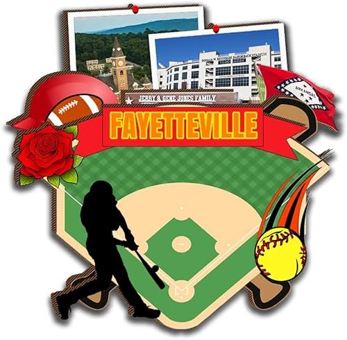 Fayetteville - Imán de madera para nevera, diseño de Arkansas USA en 3D, recuerdos coleccionables, decoración hecha a mano