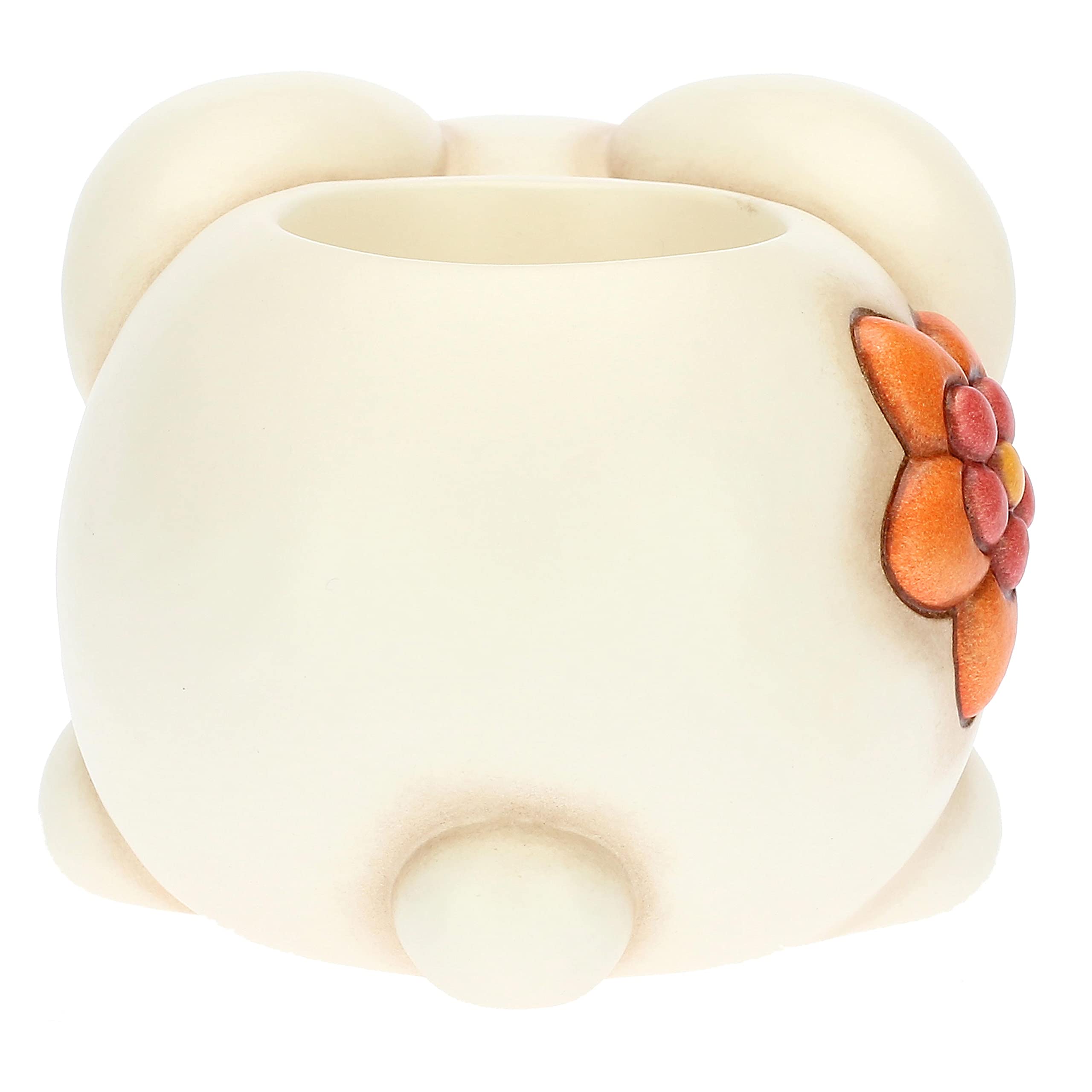 THUN Pasqua 2023, Porta Tea-Light Coniglietto in Ceramica Decorata a Mano, Linea Pasqua Favolosa, 12x8.2x6.6 cm h